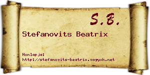 Stefanovits Beatrix névjegykártya