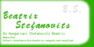 beatrix stefanovits business card